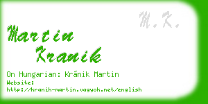 martin kranik business card