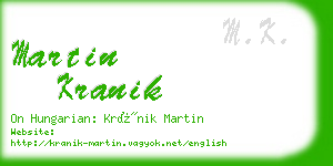 martin kranik business card